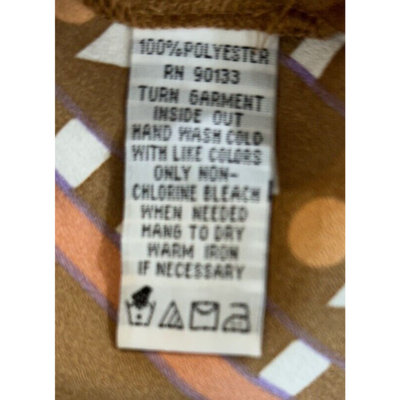 Bob Mackie Top Womens 1X Brown Orange Wearable Art Button-Up Padded Blouse - Picture 7 of 10